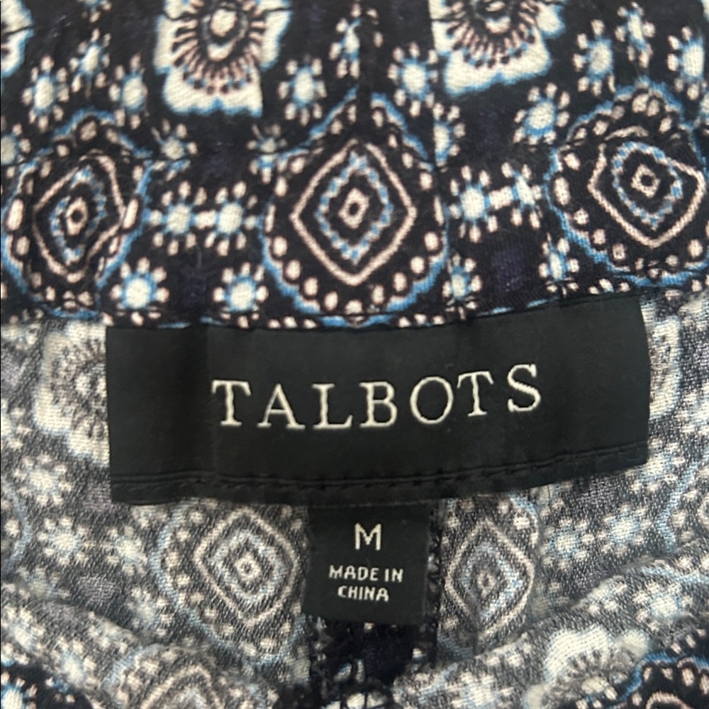 Talbots Medallion Pattern Drawstring Pants - Picture 4 of 6